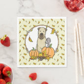 秋ウィートテリアー(ウィートン1b2)カボチャかわいい スタンダードランチョンナプキン (インサイチュ)