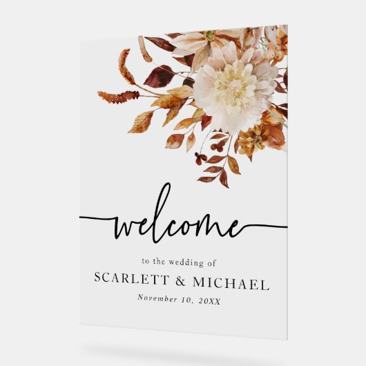 秋ウエー結婚トのアクリル標識 アクリルサイン (傾斜)