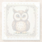 秋ウォッチャーフクロウ ガラスコースター (裏面)