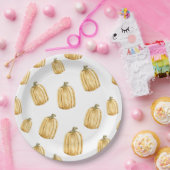 秋ウォーターカラーオレンジカボチャパーティー ペーパープレート (パーティー)