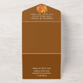 秋ウォーターカラーカボチャフローラウェディングRSVP オールインワン招待状 (外側)