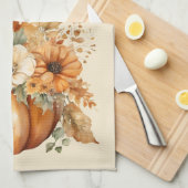 秋ウォーターカラーカボチャフローラデザイン- キッチンタオル (四つ折り)