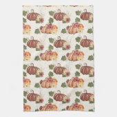 秋ウォーターカラーカボチャフローラ キッチンタオル (縦)