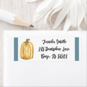 秋ウォーターカラーカボチャ差出人住所ラベル ラベル (インサイチュ)