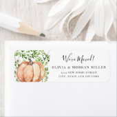 秋ウォーターカラーカボチャ引っ越しました差出人住所 ラベル (インサイチュ)