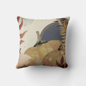 秋ウォーターカラーカボチャ葉& |ネイビー&アイボリー クッション (裏面)