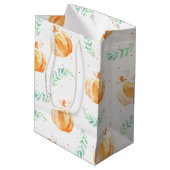 秋ウォーターカラーカボンプキンズ&グリーンローレル ミディアムペーパーバッグ (裏面アングル)