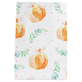 秋ウォーターカラーカボンプキンズ&グリーンローレル ミディアムペーパーバッグ (裏面)