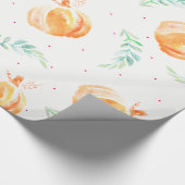 秋ウォーターカラーカボンプキンズ&グリーンローレル ラッピングペーパー (角)