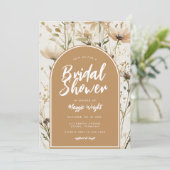 秋ウォーターカラーゴールデンワイルドフラワーブライダルシャワー 招待状 (スタンド正面)