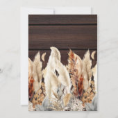 秋ウォーターカラーパンパスグラス結婚ズ セーブザデート (裏面)