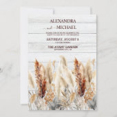 秋ウォーターカラーパンパスグラス結婚ズ 招待状 (正面)