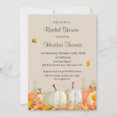 秋ウォーターカラーパンプキンスブライダルシャワー 招待状 (正面)