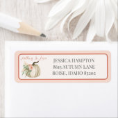 秋ウォーターカラーパンプキンパンパスピンクメールフローラ ラベル (インサイチュ)