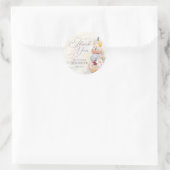 秋ウォーターカラーパンプキンブライダルシャワーありがとう ラウンドシール (バッグ)