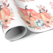 秋ウォーターカラーパンプキンボホ ラッピングペーパー (ロールコーナー)