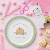 秋ウォーターカラーパンプキン ペーパープレート (パーティー)