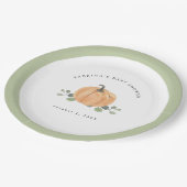 秋ウォーターカラーパンプキン ペーパープレート (アングル)