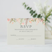 秋ウォーターカラーピーチアンドグリーン結婚ズ 出欠カード (スタンド正面)