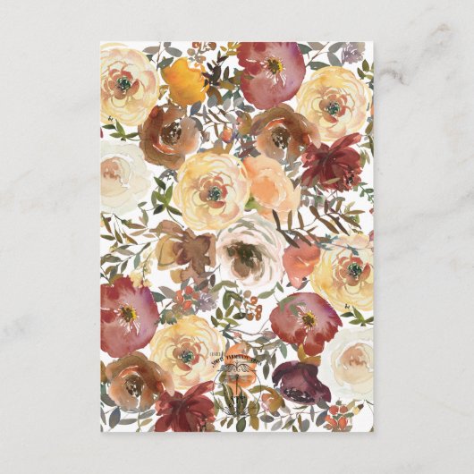 秋ウォーターカラーブケ結婚ットの詳細 エンクロージャーカード (裏面)