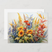 秋ウォーターカラーブーケ ポストカード (正面/裏面)