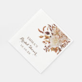 秋ウォーターカラーボタニカルブライダルシャワー スタンダードランチョンナプキン (角)