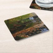 秋ウォーターフォールアンドクリークペンシルバニア自然 スクエアペーパーコースター (アングル)
