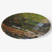 秋ウォーターフォールアンドクリークペンシルバニア自然 ペーパープレート (アングル)