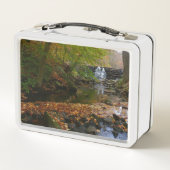 秋ウォーターフォールアンドクリークペンシルバニア自然 メタルランチボックス (裏面)