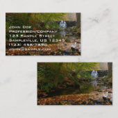 秋ウォーターフォールアンドクリークペンシルバニア自然 名刺 (正面/裏面)
