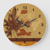 秋ウォールクロックラウンド、黒の数字 ラージ壁時計 (正面)