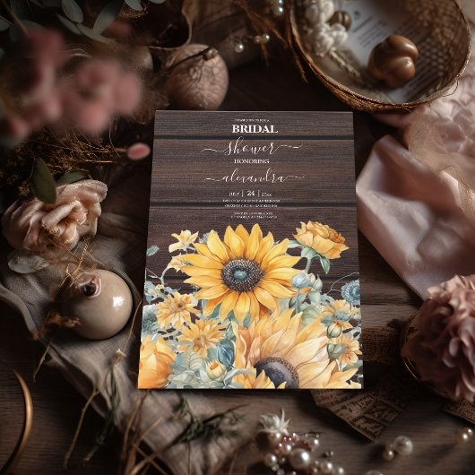 秋ウオーターカラーヒマワリブライダル 招待状
