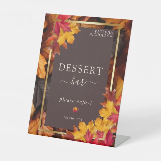 秋ウッディブラウン&ゴールデンエレガントデザートバー 台座サイン (正面)