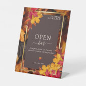 秋ウッディブラウン&ゴールデンエレガントフレームオープンバー 台座サイン (正面)