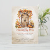 秋ウッドドア離れ引っ越し祝いパーティーパーティー 招待状 (スタンド正面)