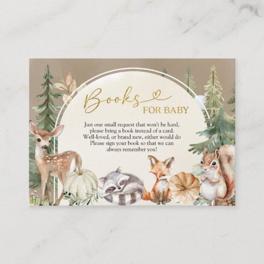 秋ウッドランドカボチャのベビーカード用ブック エンクロージャーカード (正面)