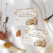 秋ウッドランドカボチャ赤ちゃんシャワーおむつラッフル エンクロージャーカード