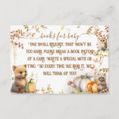 秋ウッドランドカボチャ赤ちゃんシャワーブック エンクロージャーカード (正面)