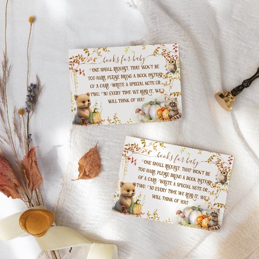 秋ウッドランドカボチャ赤ちゃんシャワーブック エンクロージャーカード