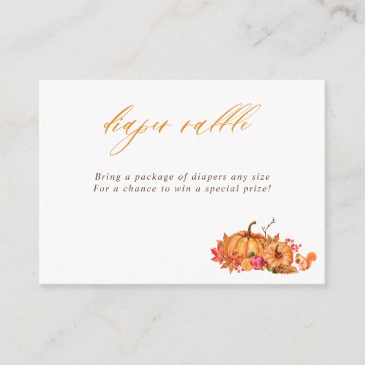 秋ウッドランドカボチャ&葉ディスプレイシャワー エンクロージャーカード (正面)