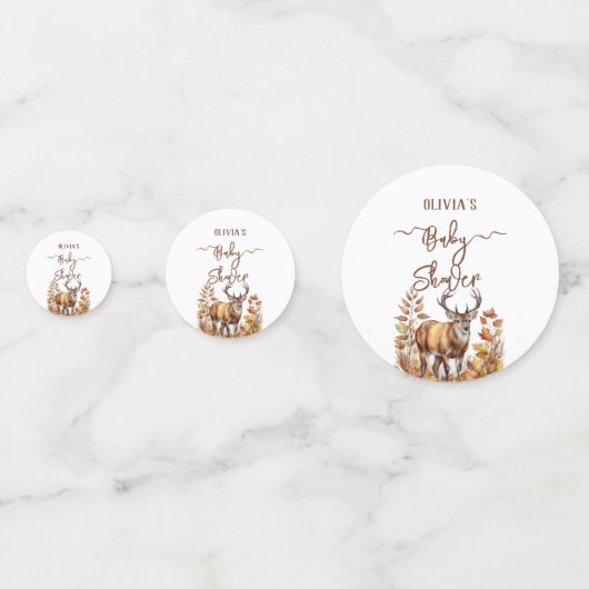 秋ウッドランドディアベビーシャワーバルーン コンフェッティ (裏面)