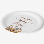 秋ウッドランドディアベビーシャワー ペーパープレート (アングル)