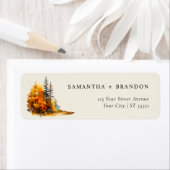 秋ウッドランドパイン木差出人住所ラベル ラベル (インサイチュ)