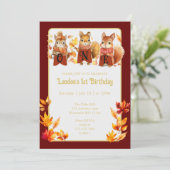 秋ウッドランドリス第1誕生日 招待状 (スタンド正面)