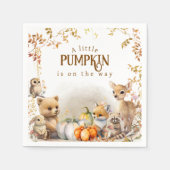 秋ウッドランドリトルカボチャベビーシャワー スタンダードカクテルナプキン (正面)
