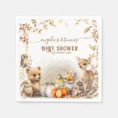 秋ウッドランドリトルカボチャベビーシャワー スタンダードカクテルナプキン (正面)