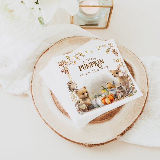 秋ウッドランドリトルカボチャベビーシャワー スタンダードカクテルナプキン