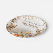 秋ウッドランドリトルカボチャベビーシャワー ペーパープレート (アングル)