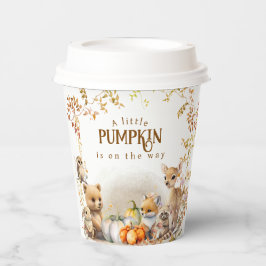 秋ウッドランドリトルカボチャベビーシャワー 紙コップ