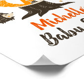 秋ウッドランド動物のシャワー歓迎サイン ポスター (角)